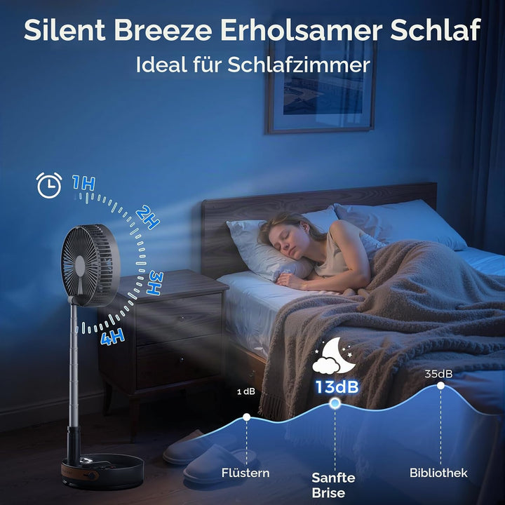 Marchpower Leiser Standventilator mit Fernbedienung Timer &amp; Automatischer Oszillation 4 Geschwindigk