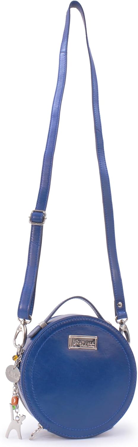 Catwalk Collection Handbags - Saffiano ECHTLEDER - Runde Handtaschen/Umhängetaschen Für Frauen TIFFA