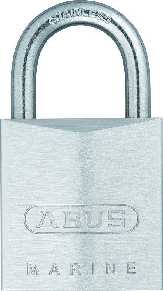 ABUS Marine Vorhängeschloss 75IB/50 - wetterfest - Messing-Schlosskörper mit Nickel Pearl Beschichtu
