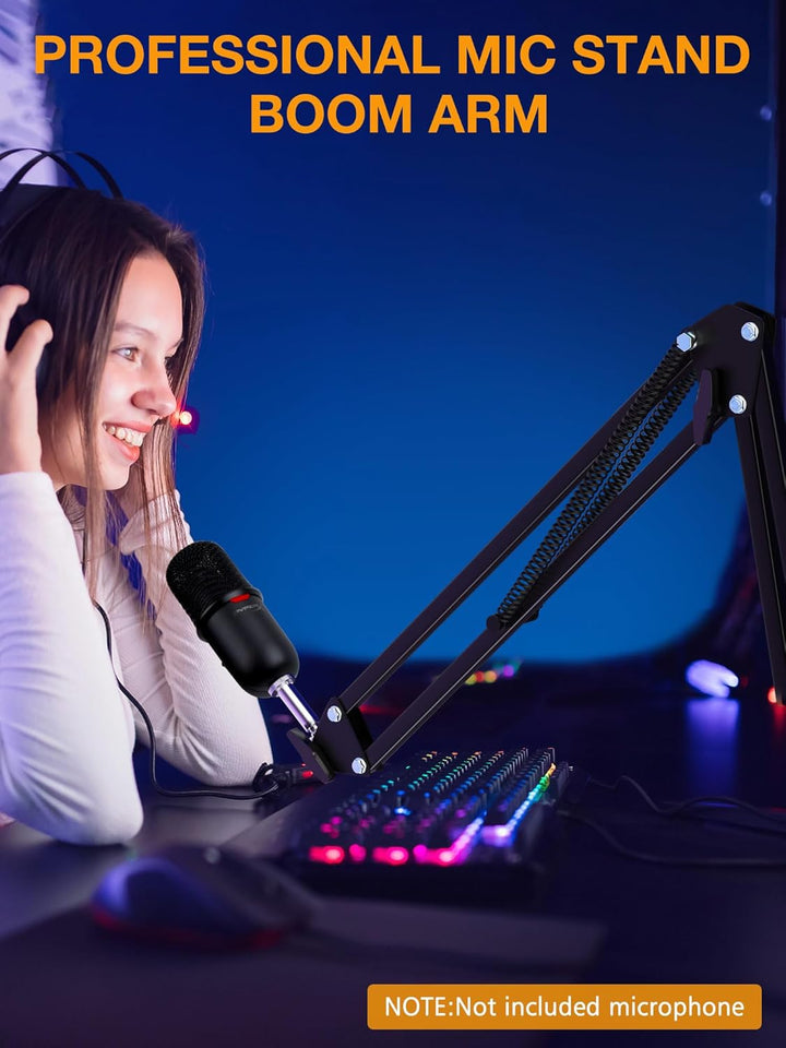 SUNMON Mikrofonarm für HyperX QuadCast - Universal Mic Boom Arm Mikrofon Ständer mit Kabelbinder, ei