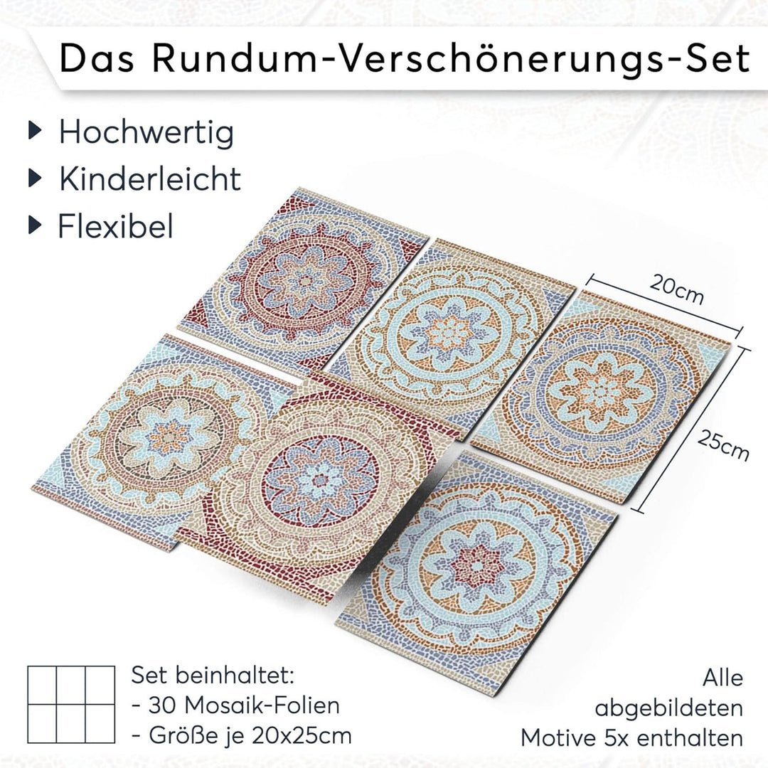 CREATISTO Klebefliesen Stickerfliesen Fliesenfolie - Klebefolie Aufkleber für Wand-Fliesen I Klebefl