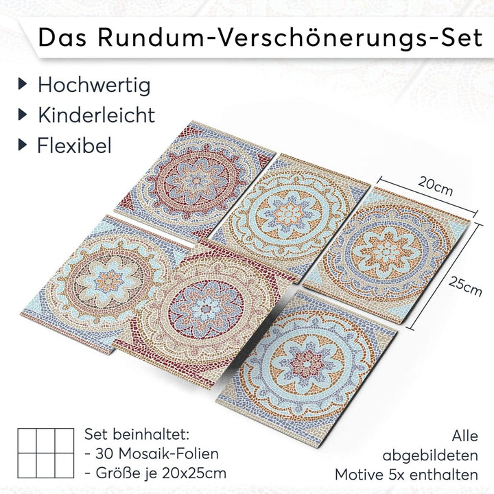 CREATISTO Klebefliesen Stickerfliesen Fliesenfolie - Klebefolie Aufkleber für Wand-Fliesen I Klebefl
