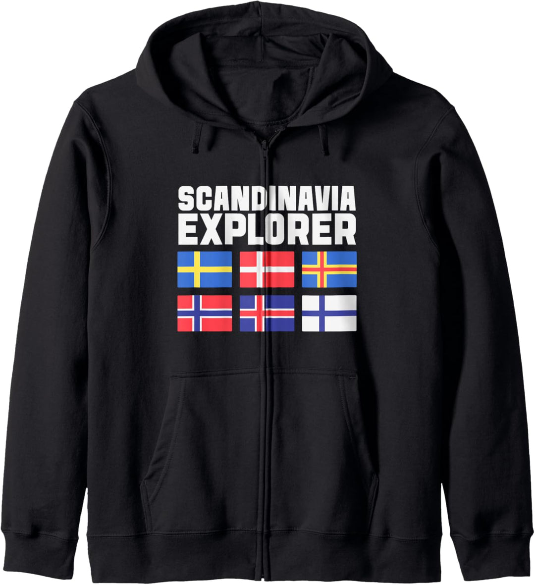 Skandinavien Explorer Flaggen Schweden Norwegen Island Kapuzenjacke