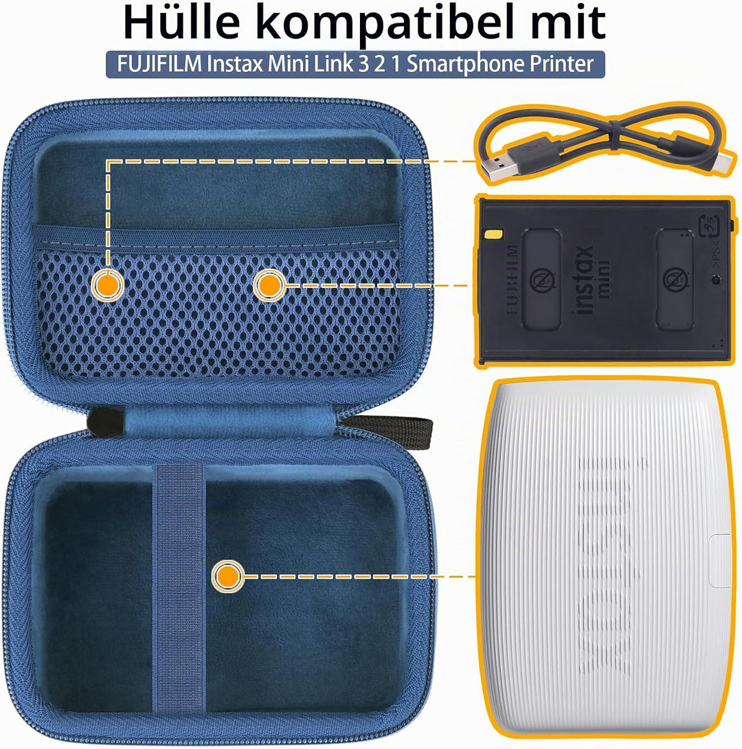 co2CREA Harte reiseschutzhülle Etui Tasche für Fujifilm Instax Mini Link/instax Mini Link 2 /Mini Li