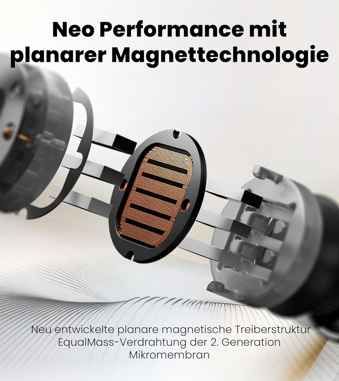 Edifier NeoBuds Planar Wireless-Ohrhörer, 12 mm planare magnetische Treiber, Hi-Res-Audio, LDAC, Sna