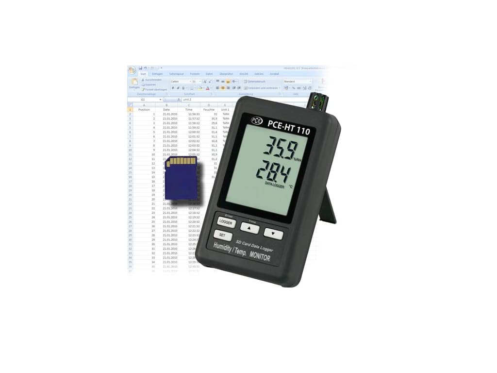 PCE Instruments PCE-HT110 Temperatur- Feuchtelogger/Datenlogger/Feuchtemesser/Temperaturmessgeräte/F