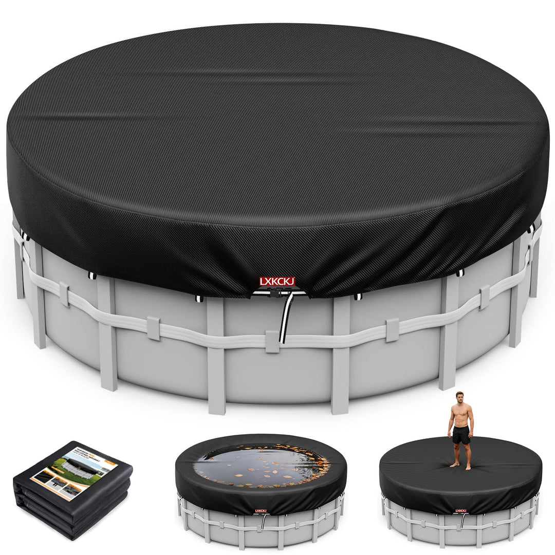 LXKCKJ Runde Poolabdeckung für oberirdische Pools- Lagertank Poolabdeckung mit Kordelzug Design-Whir