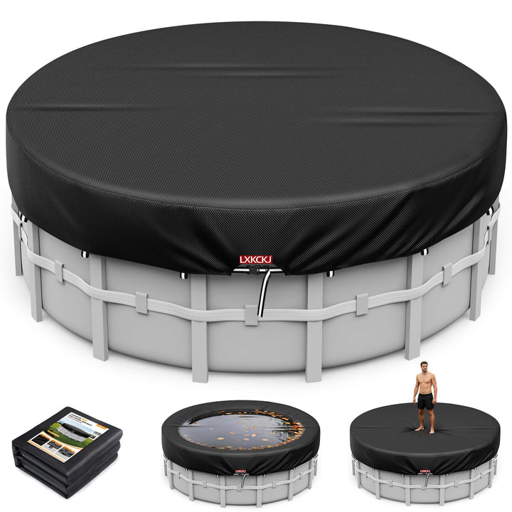 LXKCKJ Runde Poolabdeckung für oberirdische Pools- Lagertank Poolabdeckung mit Kordelzug Design-Whir