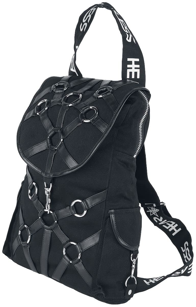 Wild Star Hearts Heartless Morality Tasche Gothic Occult Schwarzer Mini-Rucksack mit Kunstleder-Riem