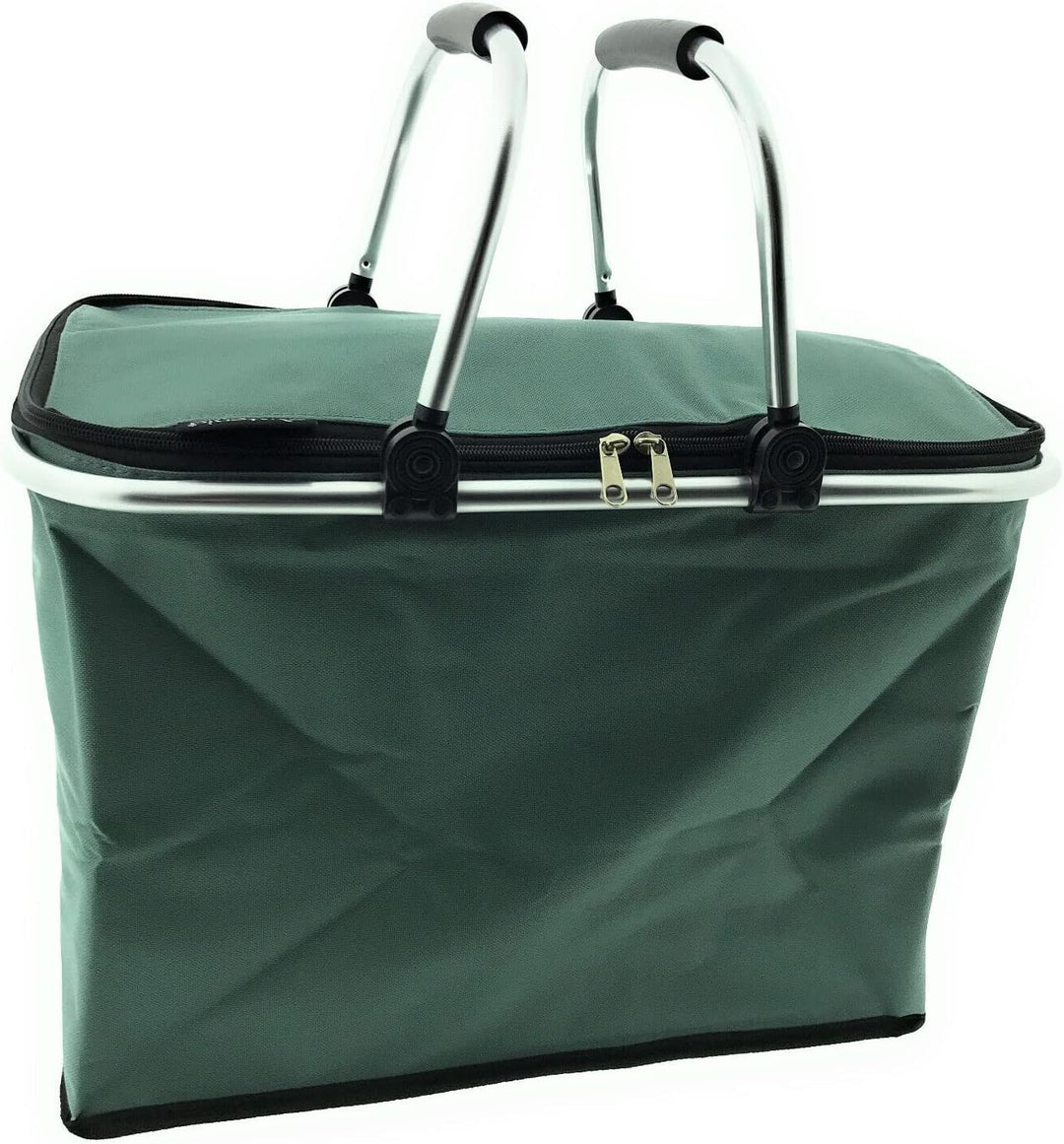 XXL Kühltasche Thermo Einkaufskorb Picknick Kühlbox Campingtasche faltbar stabil Rot Schwarz Grün, G