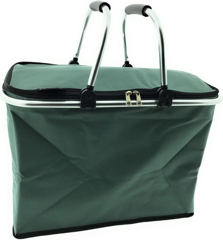 XXL Kühltasche Thermo Einkaufskorb Picknick Kühlbox Campingtasche faltbar stabil Rot Schwarz Grün, G