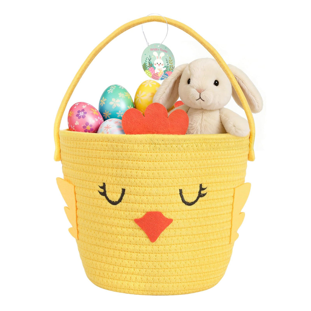 PinkSheep gewebter Korb für Kinder, Ostereier/Süssigkeiten Korb mit Griff, Niedliche Tier Lagerkörbe
