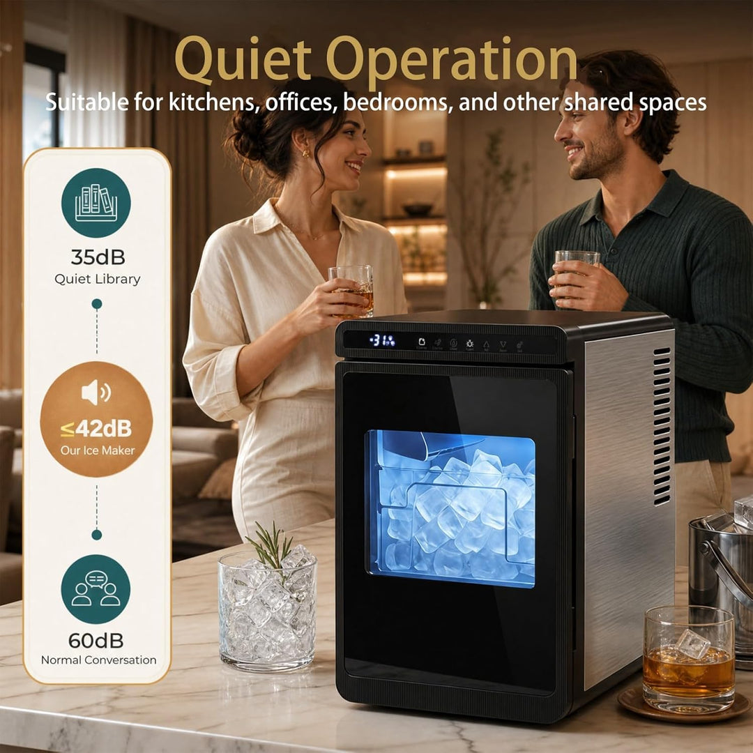 LIFEZEAL Eiswürfelmaschine, transparent, 12 kg/24 h, für Arbeitsplatte, quadratische Eiswürfel, 4 cm