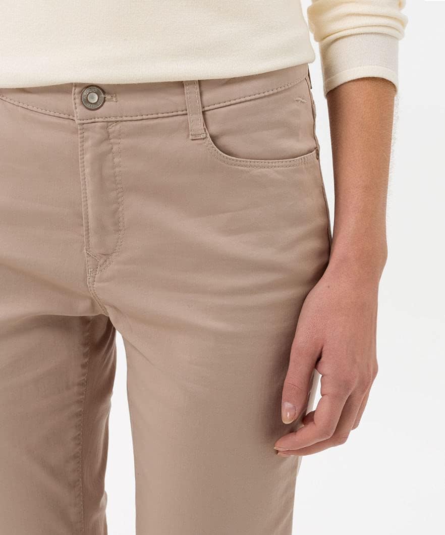 BRAX Damen Style Mary Five-Pocket Baumwollsatin Hose, Toffee, 31W / 34L