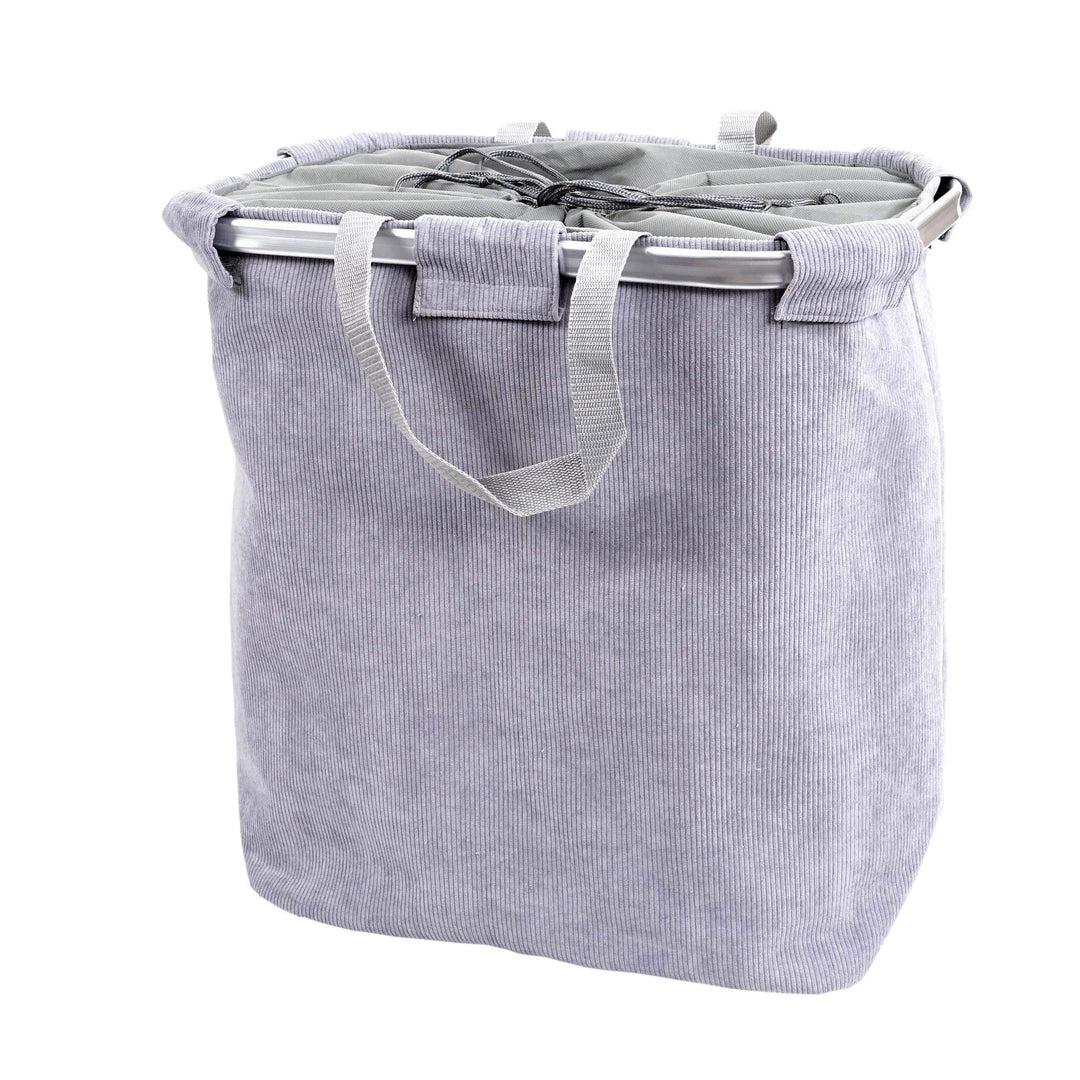Mendler Wäschesammler HWC-C34 2 Fächer Henkel 54x52x32cm 89l - cord grau | Laundry, Wäschekorb, Wäsc