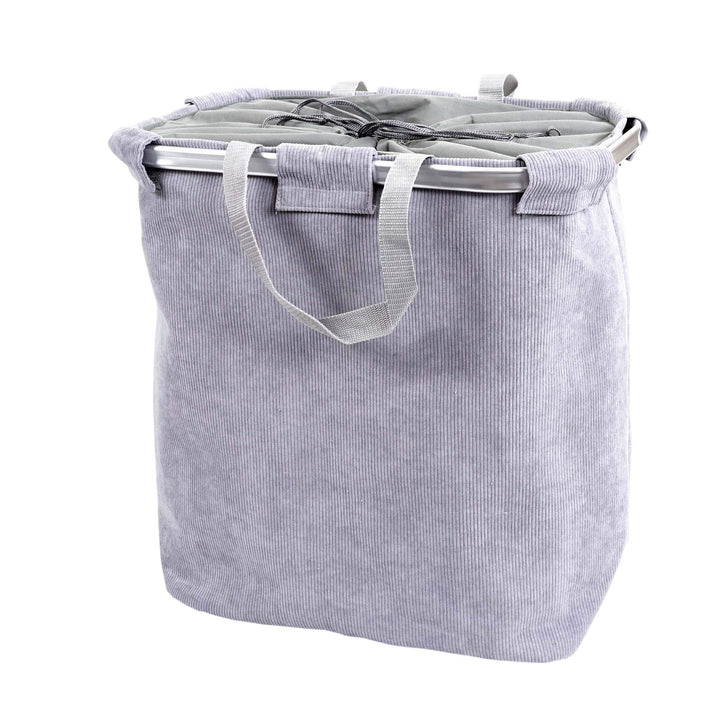 Mendler Wäschesammler HWC-C34 2 Fächer Henkel 54x52x32cm 89l - cord grau | Laundry, Wäschekorb, Wäsc