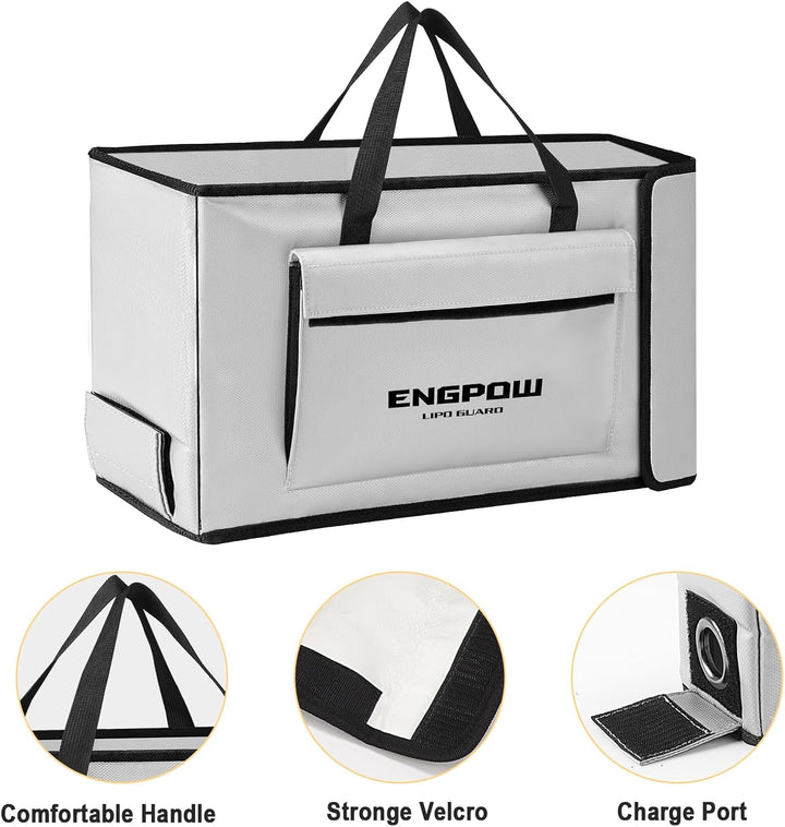 Akku Tasche Ebike Batterie Tasche Feuerfeste bis 2000°F Explosionsgeschützte Lipo Bag kompatibel mit