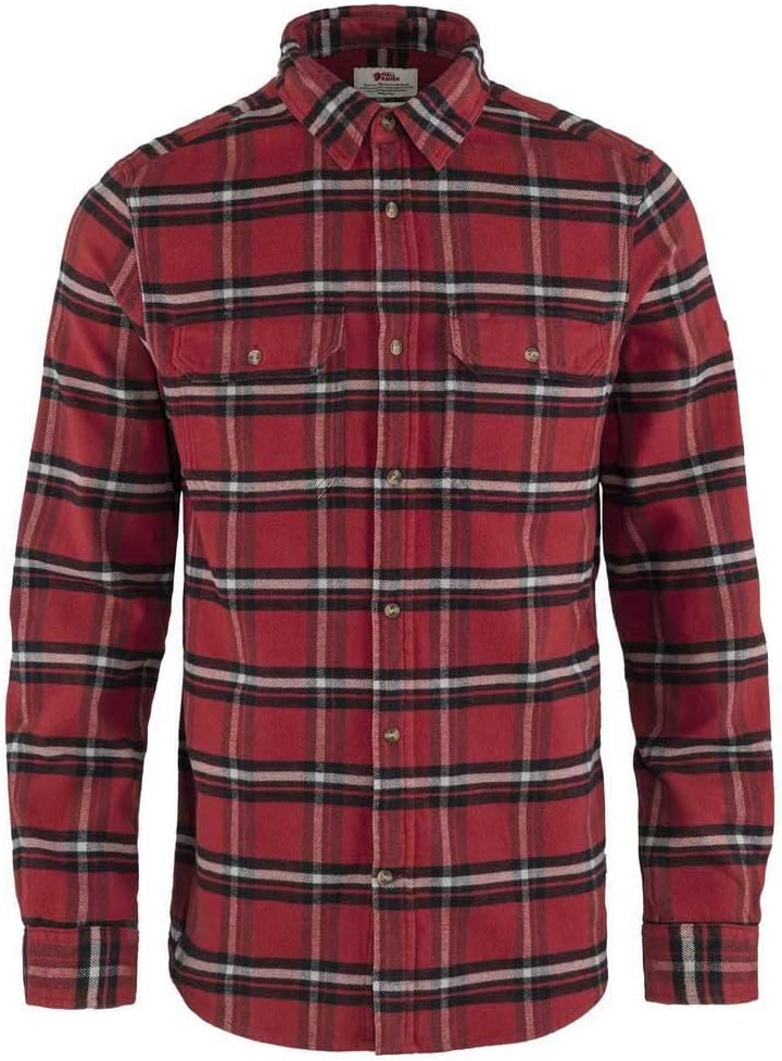Fjällräven Herren Övik Heavy Flannel Shirt M Langarm-Hemd S Rot, S Rot