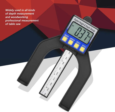 Digitaler Tiefenmesser Höhenmesser, 0–80mm Profiltiefenmesser Digitales Tiefenmessgerät Höhenmessger