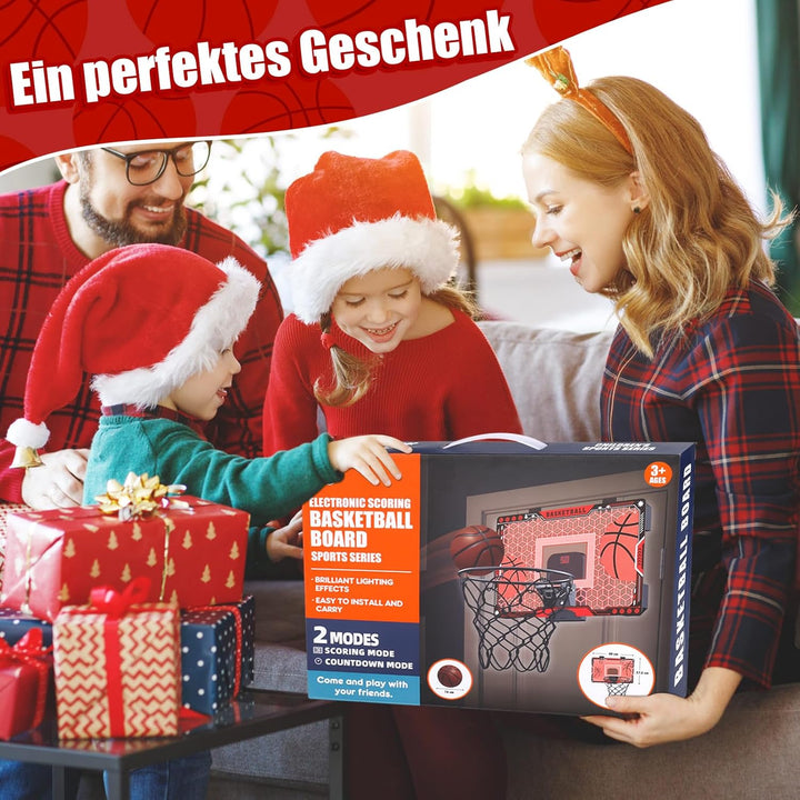 Joellfuner Mini Basketballkorb Indoor, LED Basketballkorb Kinder, Basketballkorb mit Elektronische A