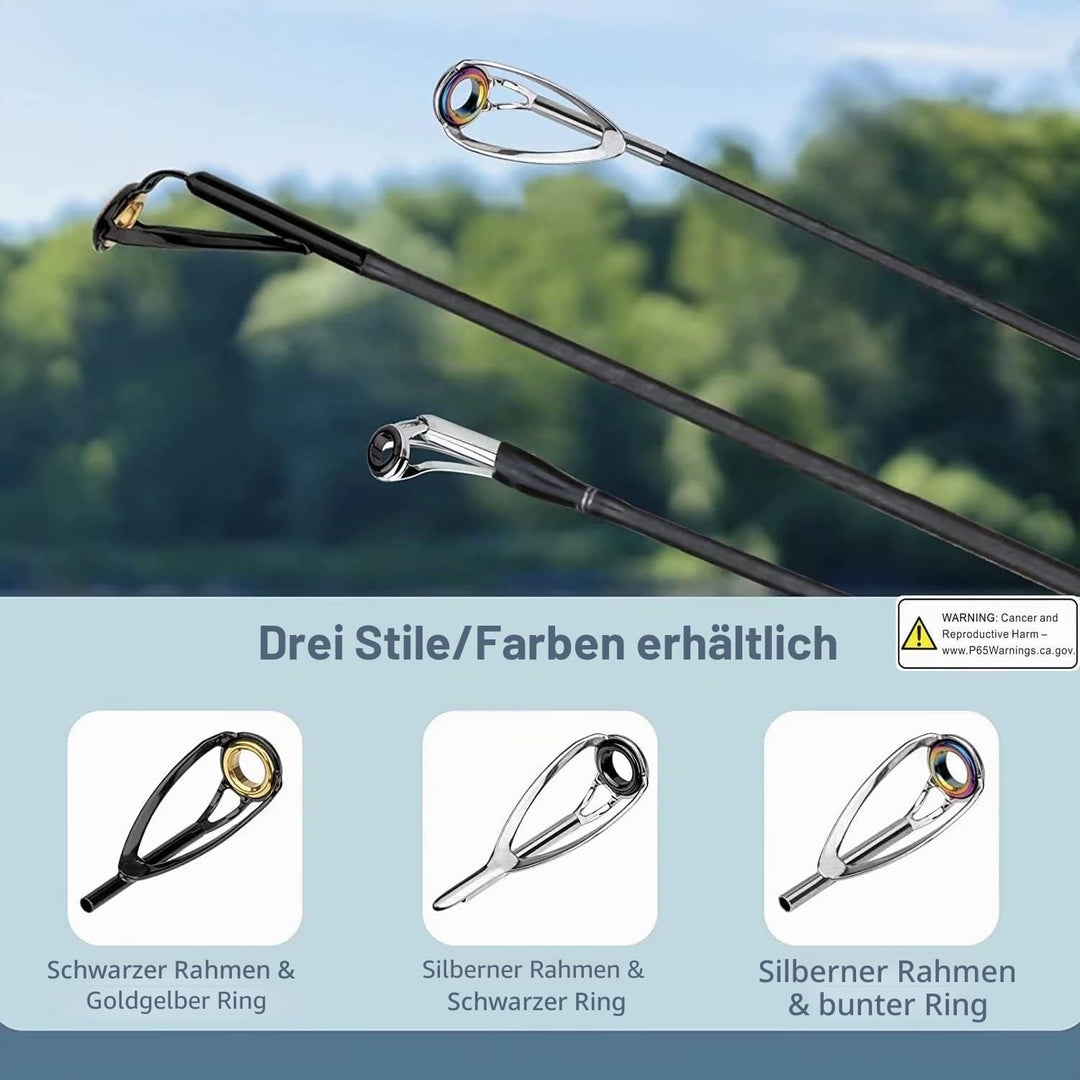 THKFISH Angelrute Reparatur Set Spitzenring Stipprute Tip Tops 50 Stück Ersatz-Kit für Angelrutenspi