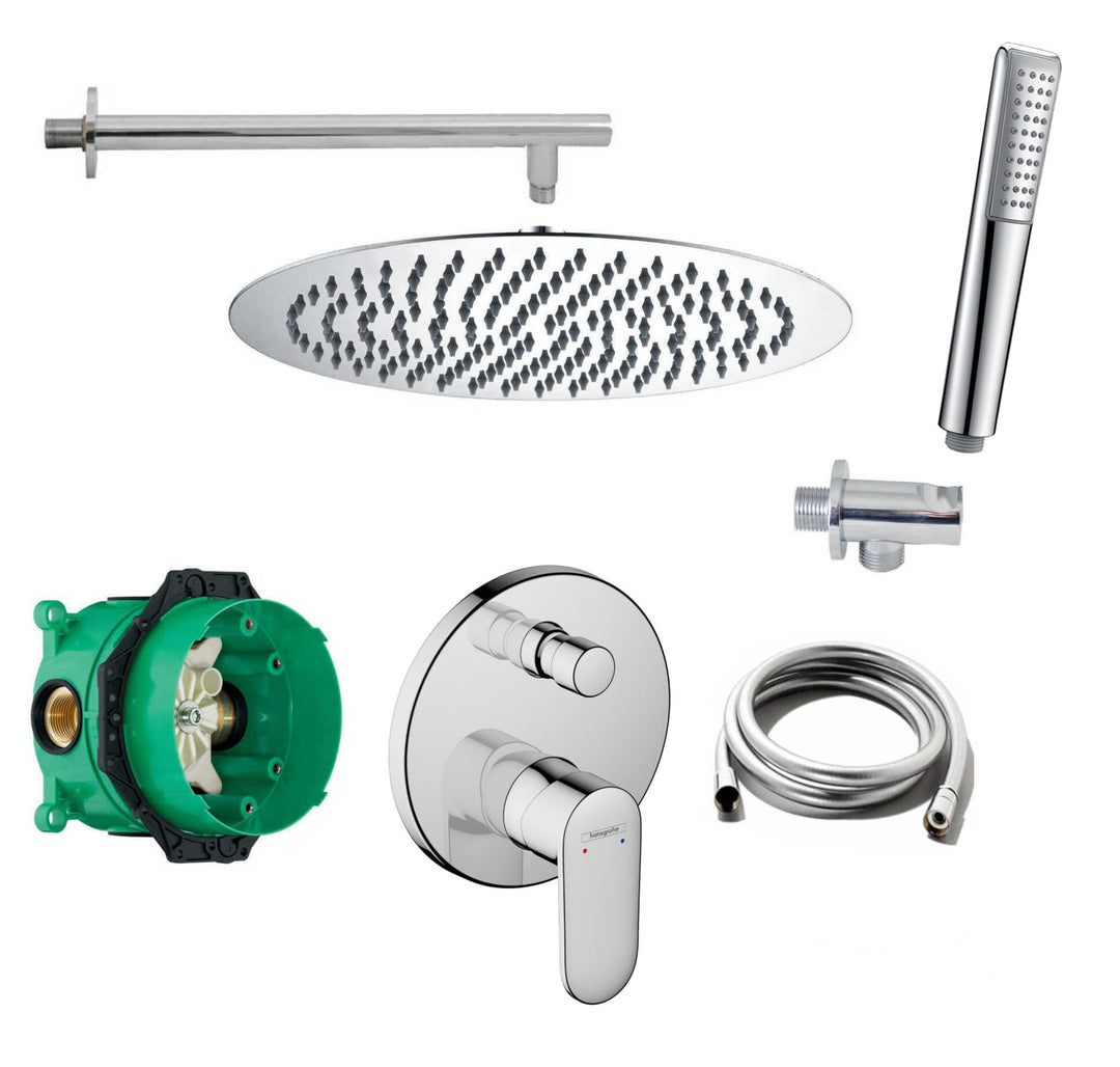 vanvilla Duschsystem mit Unterputz Duscharmatur von Hansgrohe Vernis Blend und vanvilla Regendusche