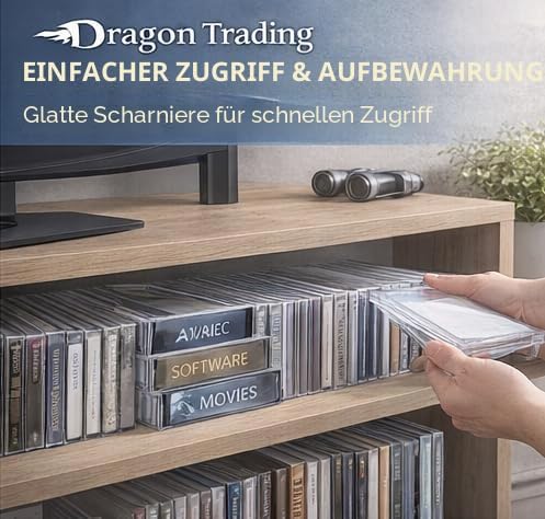 Transparente CD-/DVD-Hüllen (10,4 mm) für jeweils 1 CD/DVD (10er-Packung) von Dragon Trading®