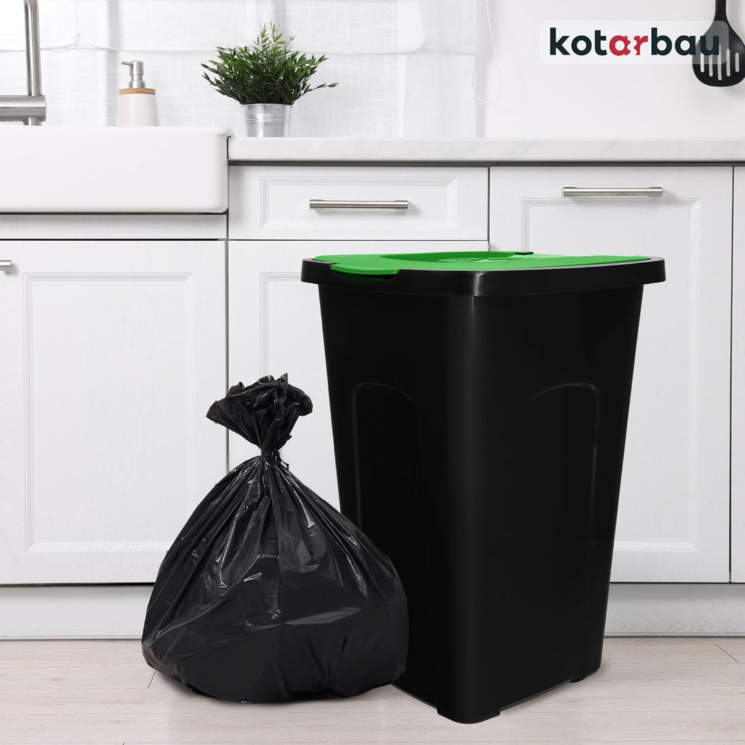 KOTARBAU® Abfalleimer 50l Mülltrennung Deckel in Grün Polyethylen Mülltonne 50l Abfalltonne mit Deck