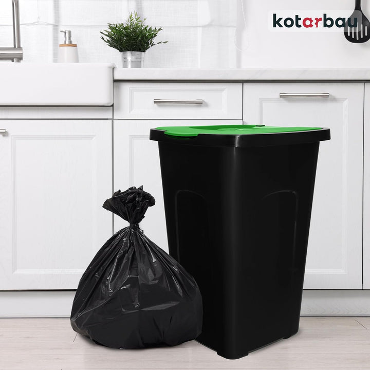 KOTARBAU® Abfalleimer 50l Mülltrennung Deckel in Grün Polyethylen Mülltonne 50l Abfalltonne mit Deck
