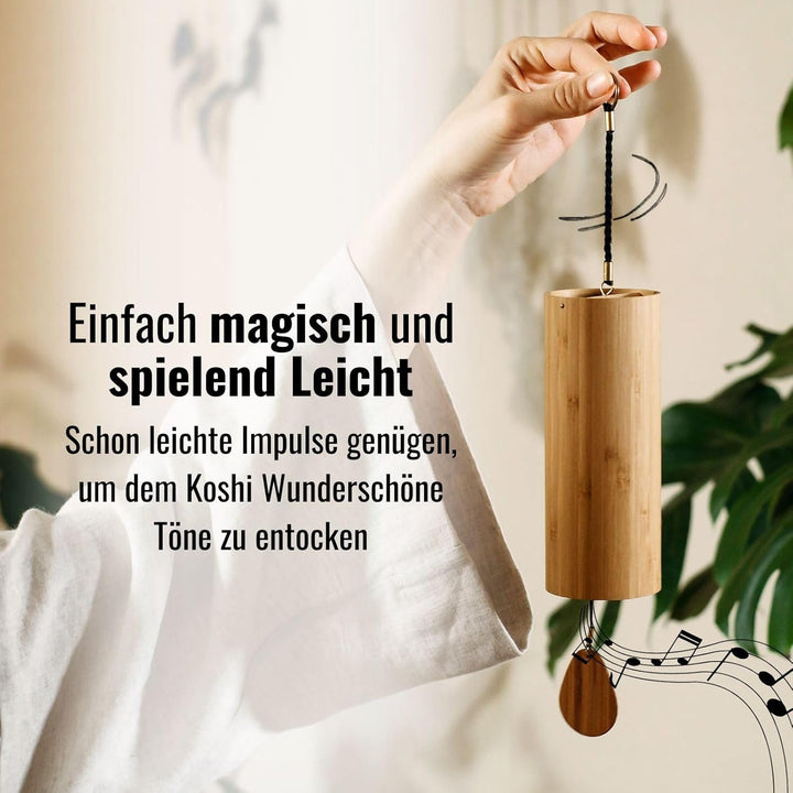 Koshi Klangspiel Aqua Wasser aus Bambusfurnier | Windspiel mit Geschenkverpackung | Geschenkbox