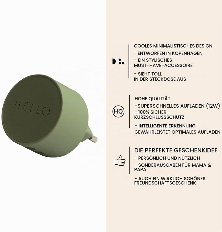 Design Letters Mega Ladegerät | 25W Schnelles Ladegerät Euro Type C | USB C ladegerät CE Certified |
