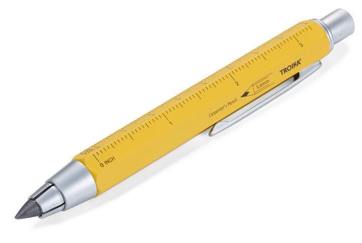 TROIKA ZIMMERMANN 5,6 BLEISTIFT- PEN56/YE Fallminen-Stift (5,6 mm HB-Mine) - Zentimeter-/Zoll-Lineal