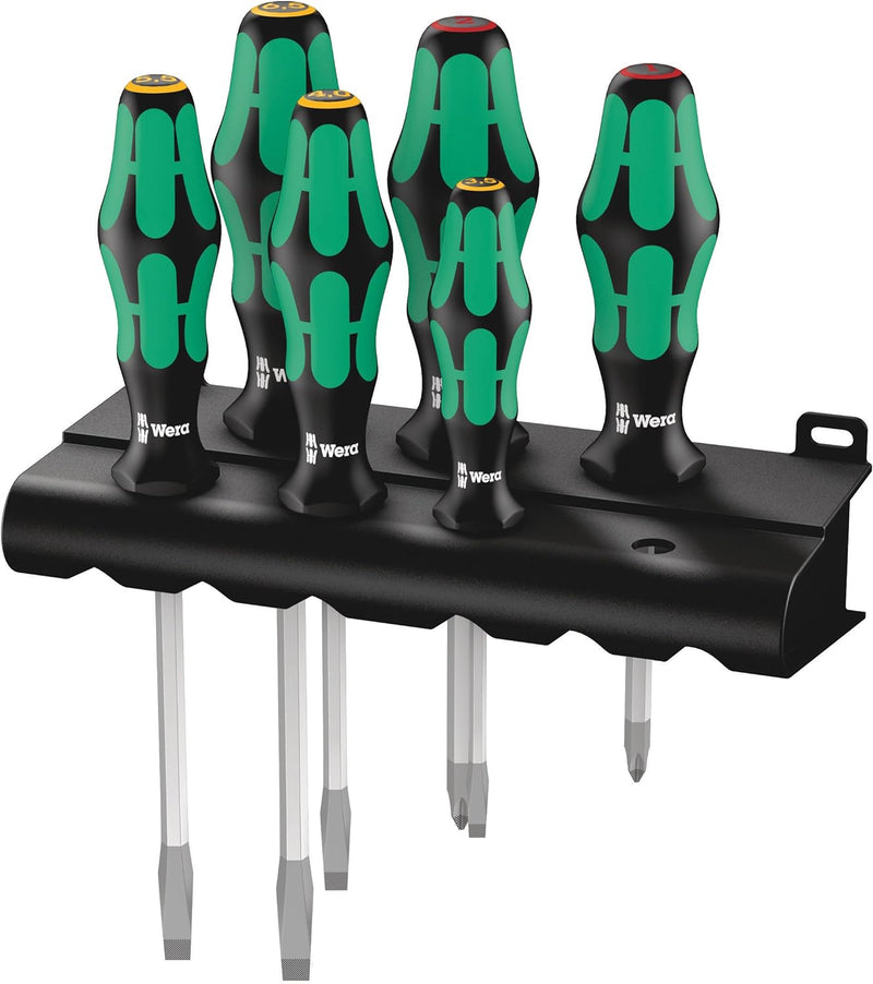 Wera 334 SK/6 Rack Schraubendrehersatz Kraftform Plus Lasertip + Rack, 6-teilig, 05007680001