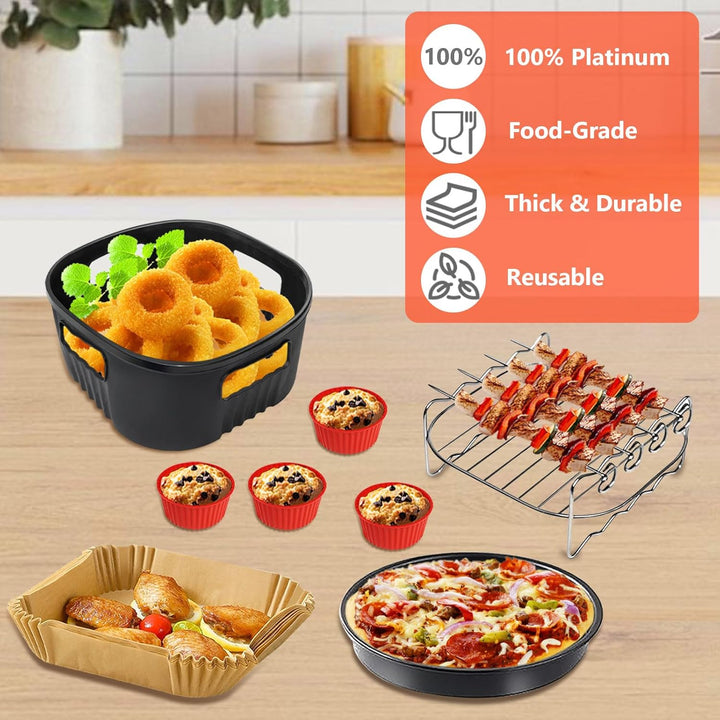 Airfryer Zubehör für Philips Essential 4,1L (HD9252, HD9255, HD9200), 5 Stück Wiederverwendbar Heiss