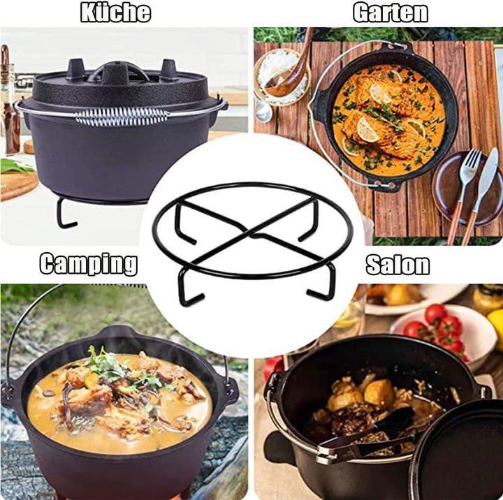 Deckelheber Dutch Oven Griffhaken, 26CM Dutch Oven Haken und Feuertopf Deckelheber, Untersetzer Dutc