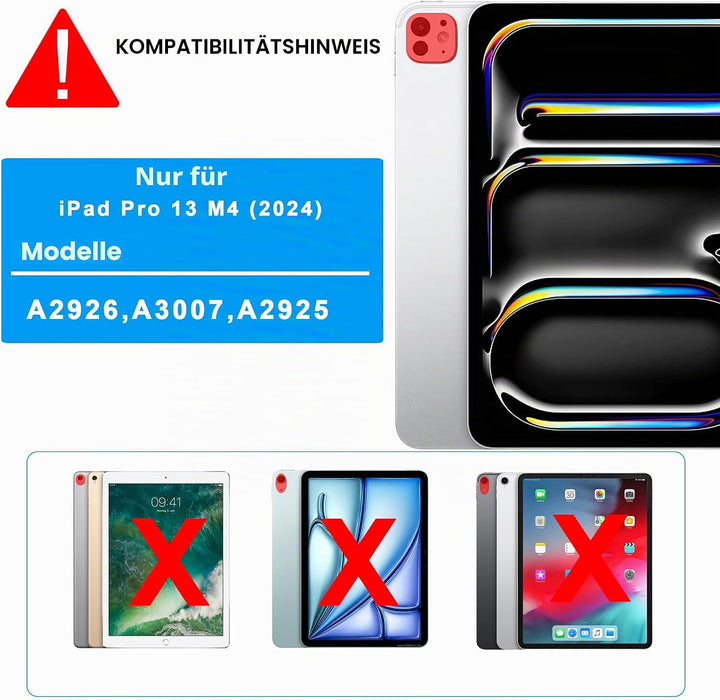 für iPad Pro 13 Zoll (M4) 2024 Hülle mit Abnehmbare Tastatur : DIY 3-Zonen 7-Farbiger Beleuchtung Ta