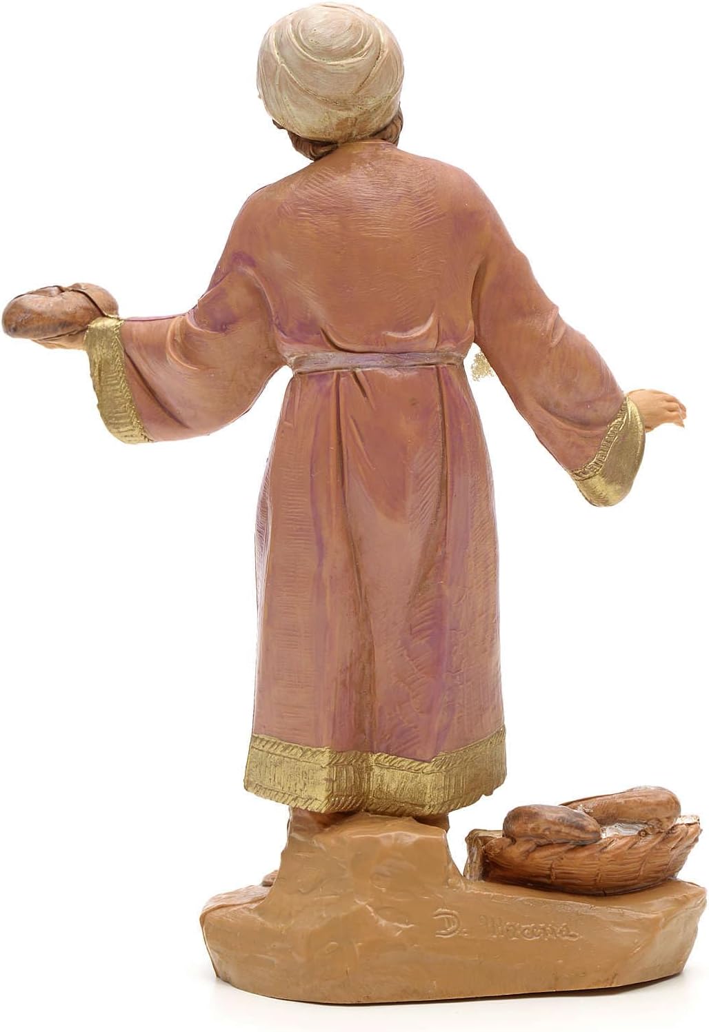 Holyart Schäfer Figur Krippe, mit Brot, 12 cm Fontanini