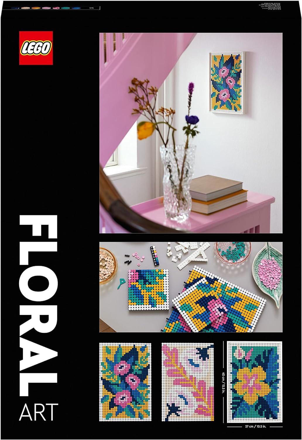 LEGO 31207 Art Blumenkunst, 3-in-1 Blumen Dekorationsset, Bastel Set, Wandschmuck, DYI botanische De