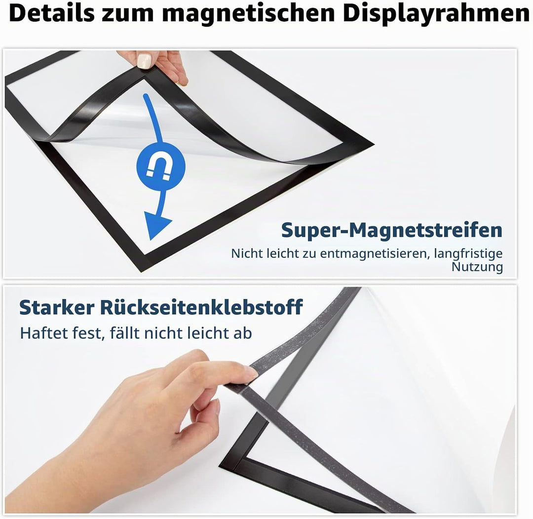 VAIIGO Magnetrahmen Info-Rahmen Selbstklebend mit Magnetverschluss für Informationsrahmen DIN A4 For