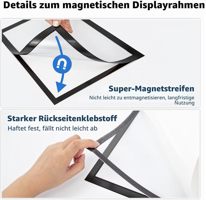 VAIIGO Magnetrahmen Info-Rahmen Selbstklebend mit Magnetverschluss für Informationsrahmen DIN A4 For