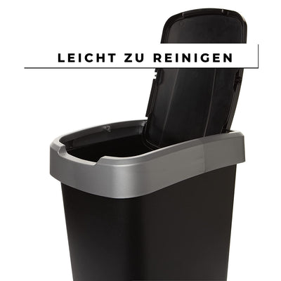 SUSTANIA Duo Mülleimer Küche 2 Fächer 25L - Geruchsdicht Doppel Abfalleimer mit Schwingdeckel, 2er S