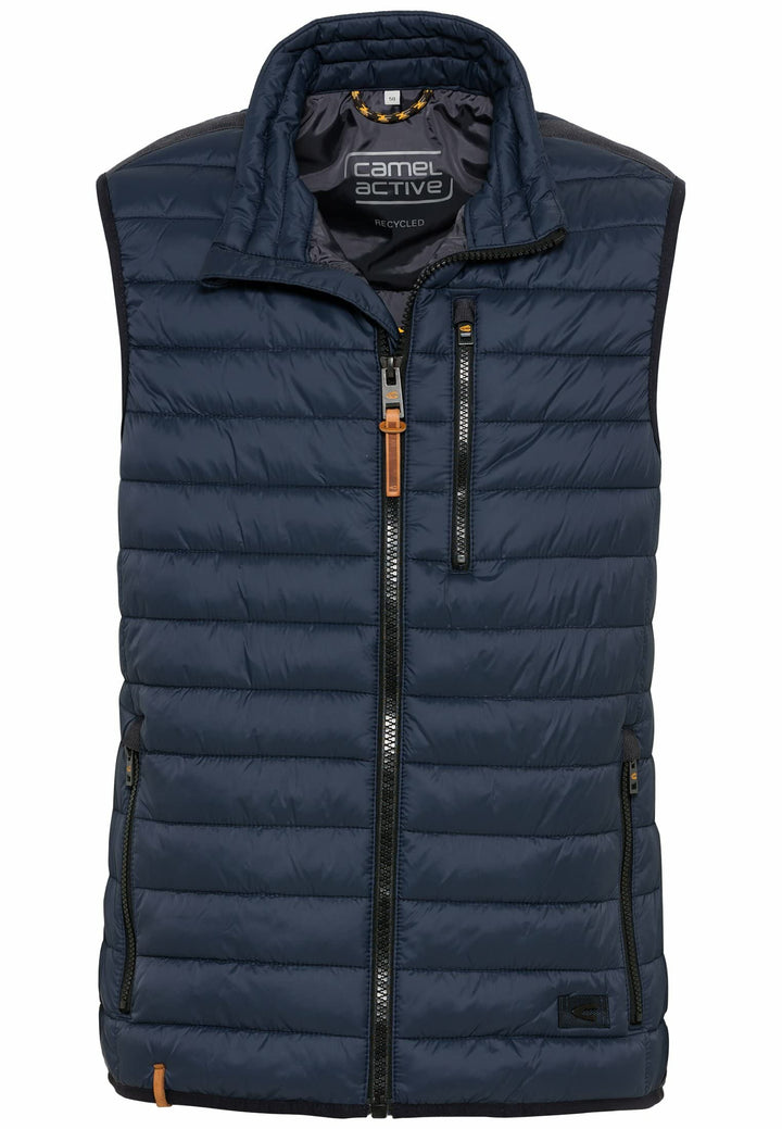 camel active Herren leichte Steppweste ohne Kapuze 58 Dunkelblau, 58 Dunkelblau