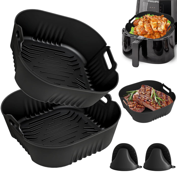 Silikonform Heissluftfritteuse für Philips Essential XL 6,2L HD9270/90, 2 Stück Airfryer Silikonform