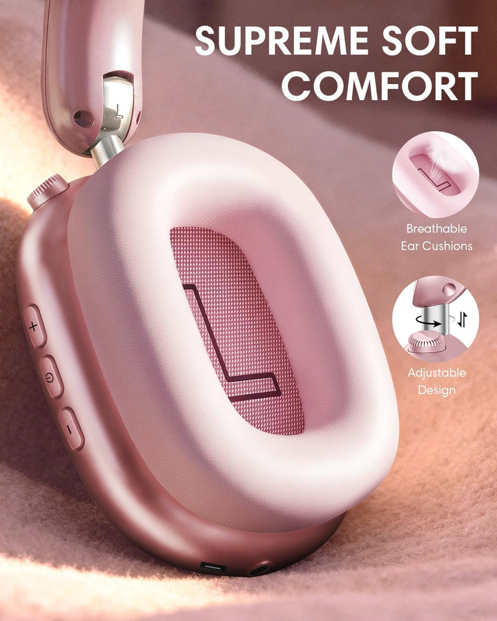 Wentronic Y02 Aktive Noise Cancelling Kopfhörer,60 Std.5 EQ-Musikmodi,Hi-Res-Audio,Tiefe Bässe,faltb