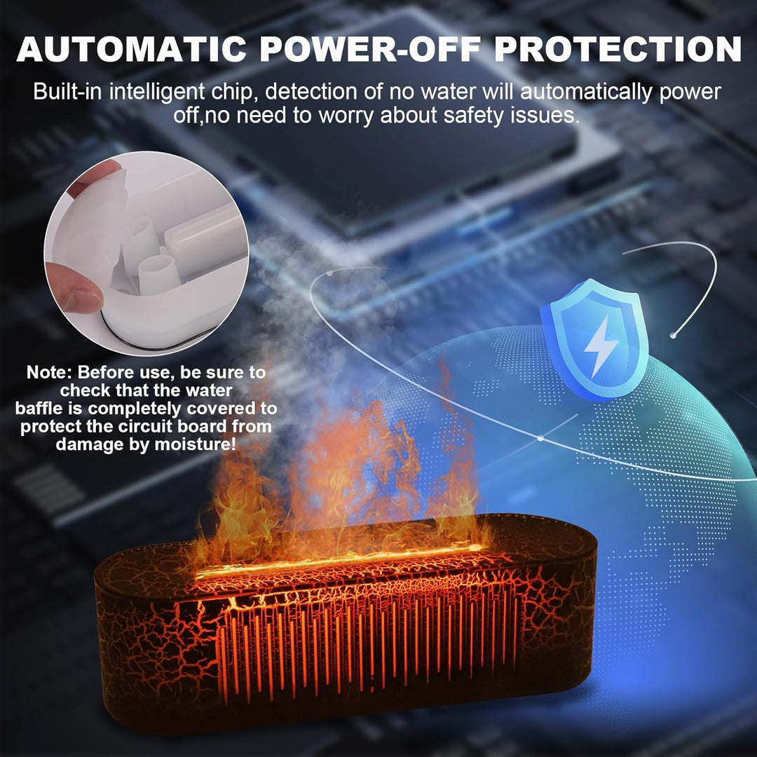 Vulkan Luftbefeuchter Flammen Aroma Diffusor: 260ml Ultra-Leiser Ätherischer Öle Diffusor mit 7 Farb