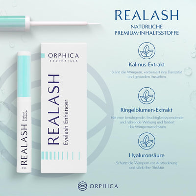 ORPHICA Realash Wimpernserum | Wimpern Conditioner, Serum für Wimpernstärkung, Wimpernverdichtung un