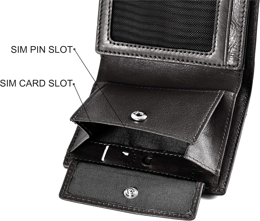 Geldbörse Herren Nappaleder | Münzfach & RFID Schutz | Leder Portmonee klein | Slim Wallet | Geldbeu