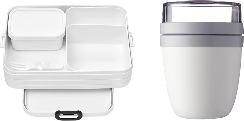 Mepal Take a Break 2-Piece Lunch to Go Set, Large, Lunch Box with Lunch Pot, Practical Cereal Cup, L