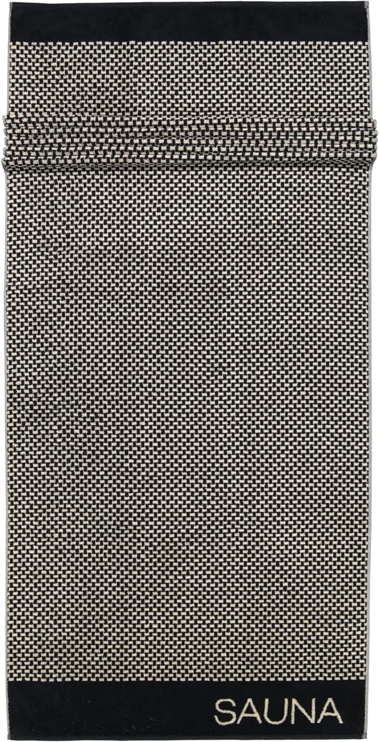 CAWÖ Home Saunatücher Natural Allover 6220 Natur-schwarz - 39 Saunatuch 80x200 cm
