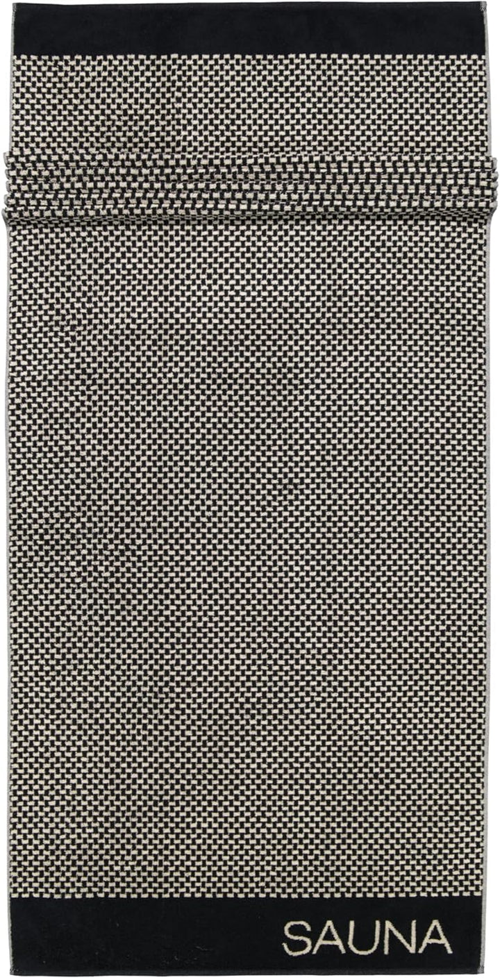 CAWÖ Home Saunatücher Natural Allover 6220 Natur-schwarz - 39 Saunatuch 80x200 cm